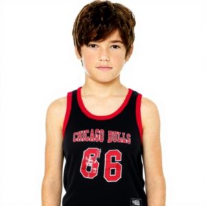 Chicago Bulls Boys Tank Top Cotton Logo Black Sizes 8-18