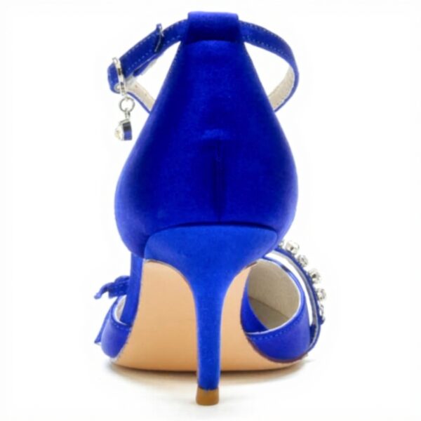 Chaussures de mariée satin fermées pointues RBQIZVW talon