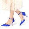 Chaussures de mariée satin fermées pointues RBQIZVW talon