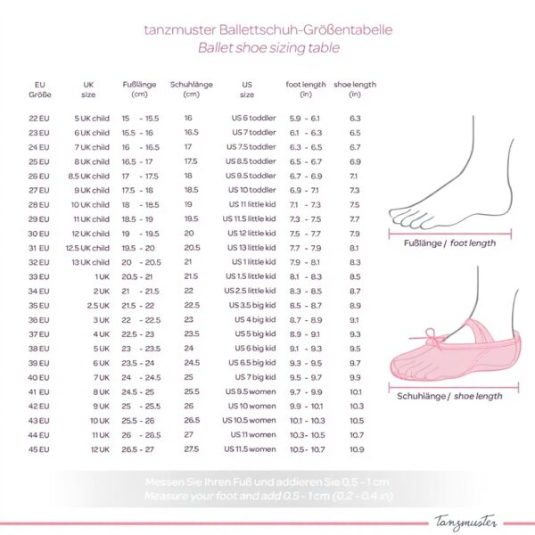 Demi-Pointes Tanzmuster Toile Cuir Danse Classique