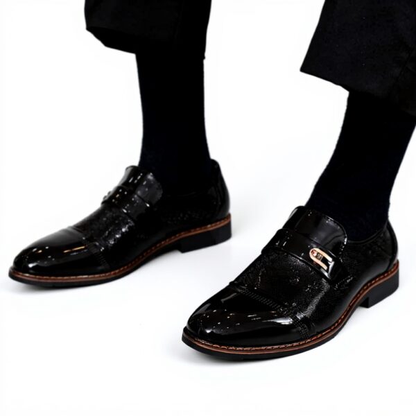 Mocassins homme cuir verni lacets respirants tendance