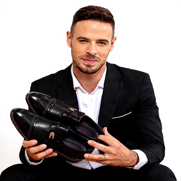 Mocassins homme cuir verni lacets respirants tendance