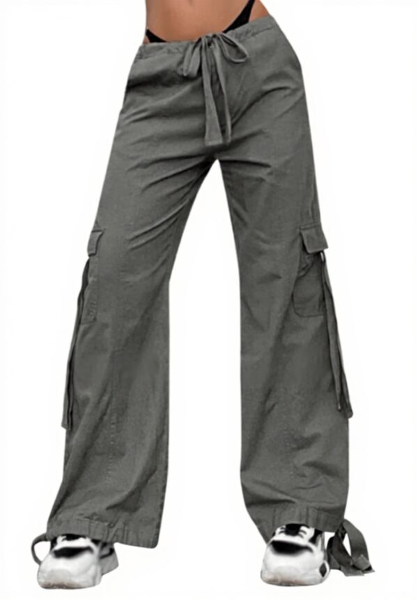 Salopette Femme Pantalon Cargo Décontracté Taille Haute Noir