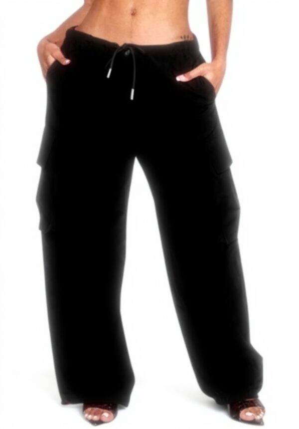 Pantalon Cargo Femme Noir Taille Haute Décontracté Generic