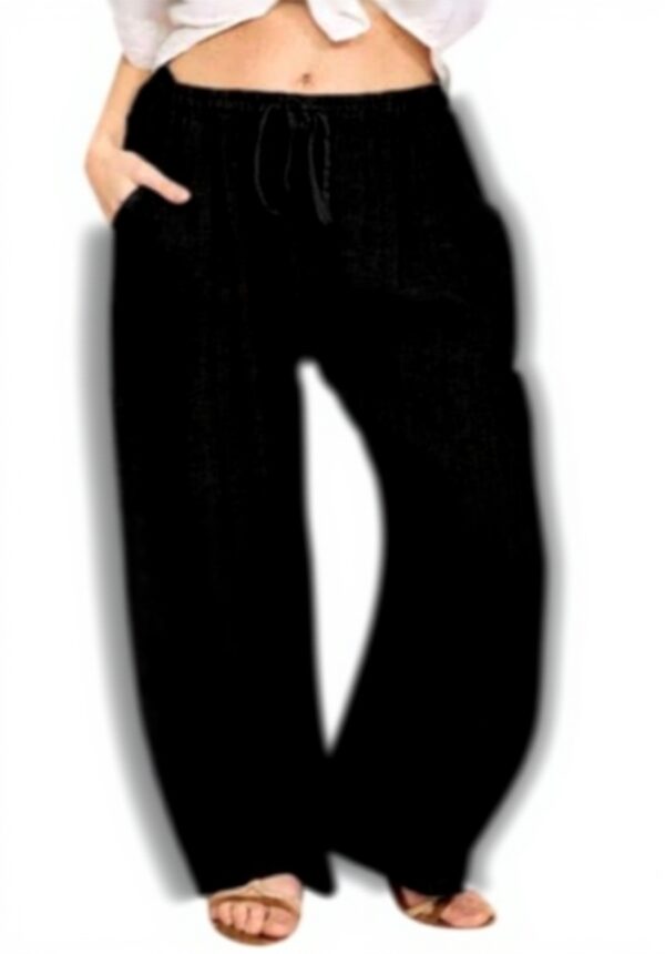 Pantalon Disco Femme Generic élastique Wide Leg Noir Bleu