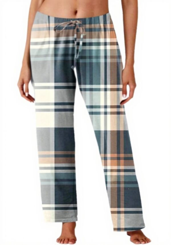 Pantalon hippie femme pyjama carreaux lâche sans poches