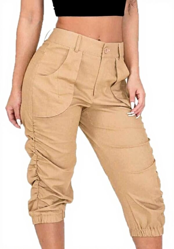 Pantalon randonnée femme Generic lin ample poches cargo