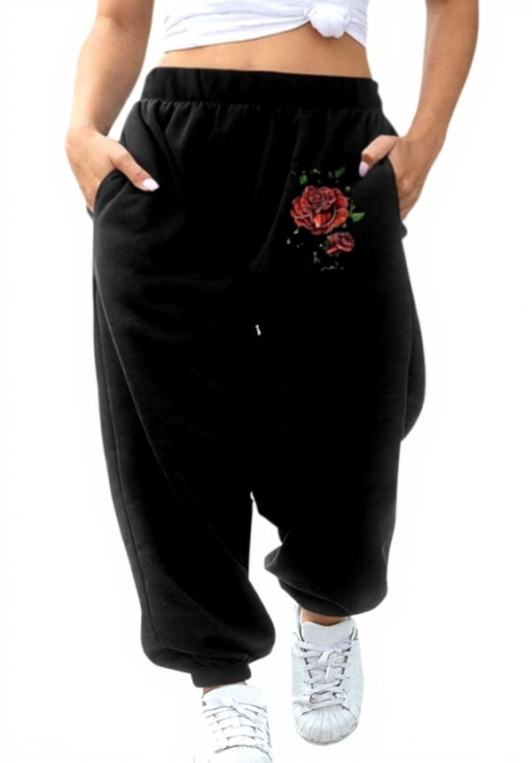 Pantalon Femme Noir Batterflies Imprime Generic Taille