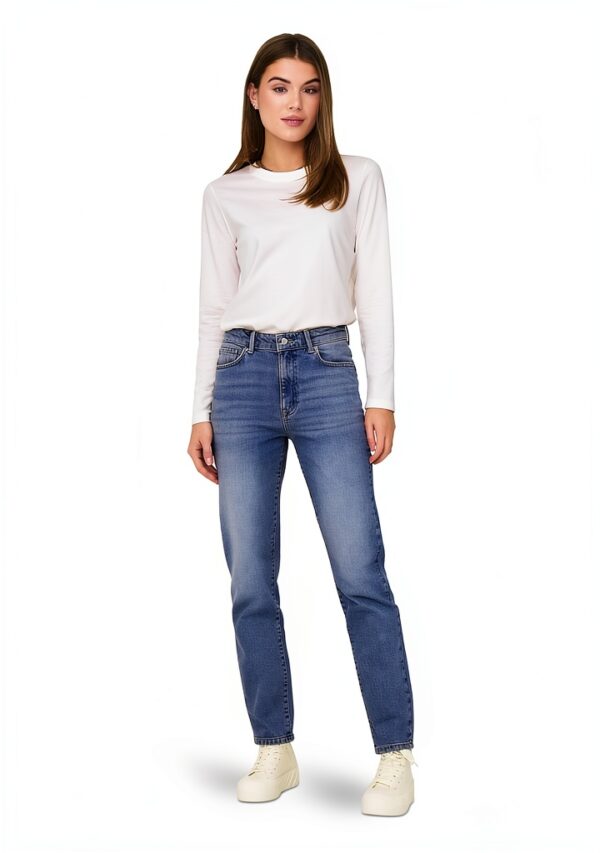 ONLY Jean coupe droite taille haute coton élasthanne femme-4