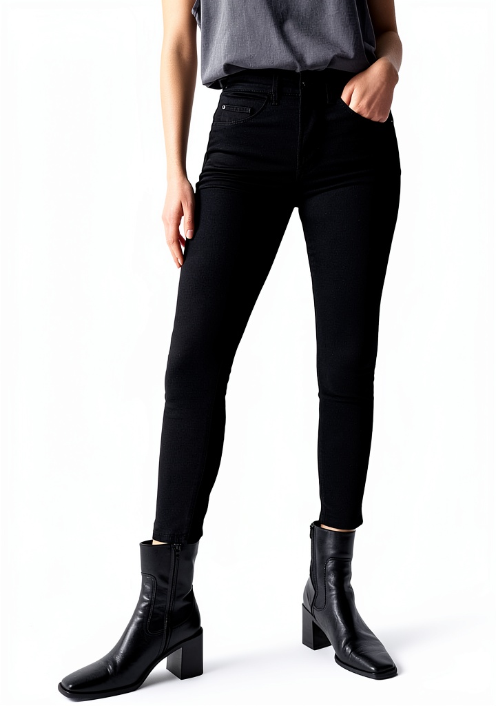 Femme portant le jean SALSA noir en position debout