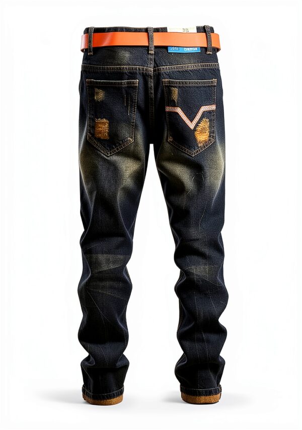 Jean Homme Slim Ripped Dénim Confortable Taille Asiatique-1