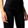 Pantalon Femme Coton Élasthanne Coupe Lâche Jaune Noir-1