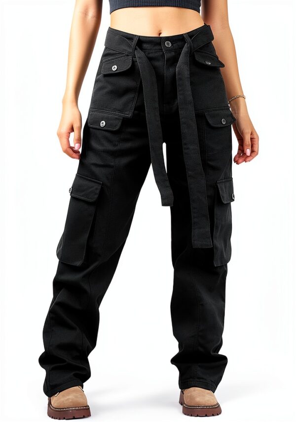 Pantalon Disco Femme Vintage Cargo Baggy Jeans Taille Haute