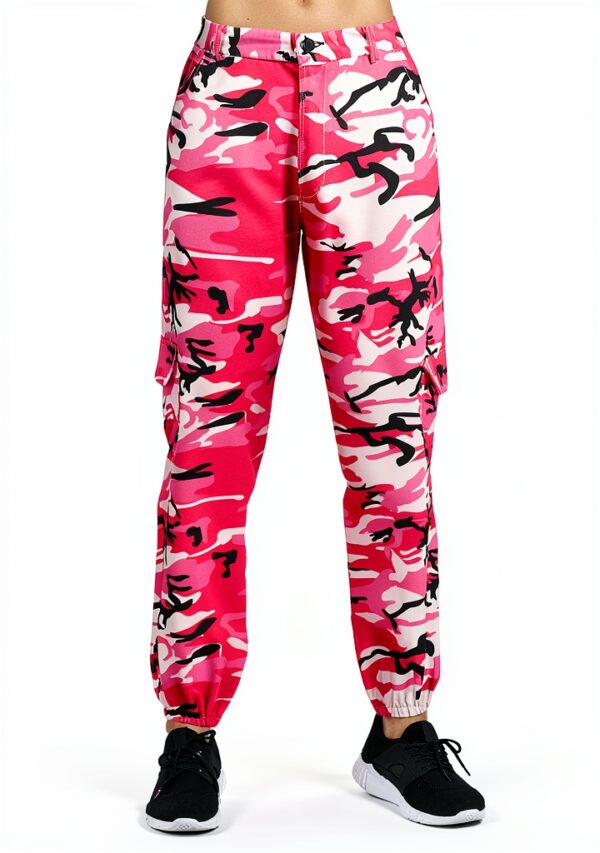 Pantalon Femme Grande Taille Cargo Camouflage Taille