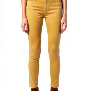 Jean Skinny Femme Coton Élasthanne Jaune Taille 25 27-0