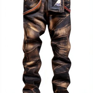 Jean Homme Dénim Souple Couleurs Vintage Taille 29W à 42W-0