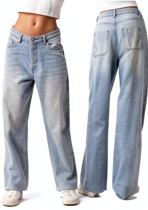 Jean Femme Slim Bleu Clair Élasticité Confort Taille M-0