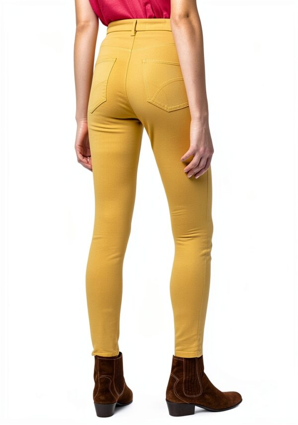 Jean Skinny Femme Coton Élasthanne Jaune Taille 25 27-1