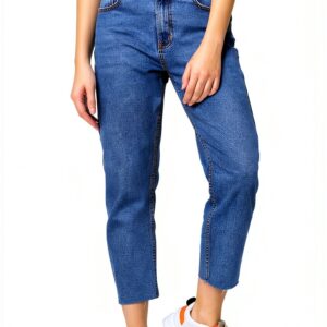Jeans ONLY femme cropped sans lavage denim bleu-0