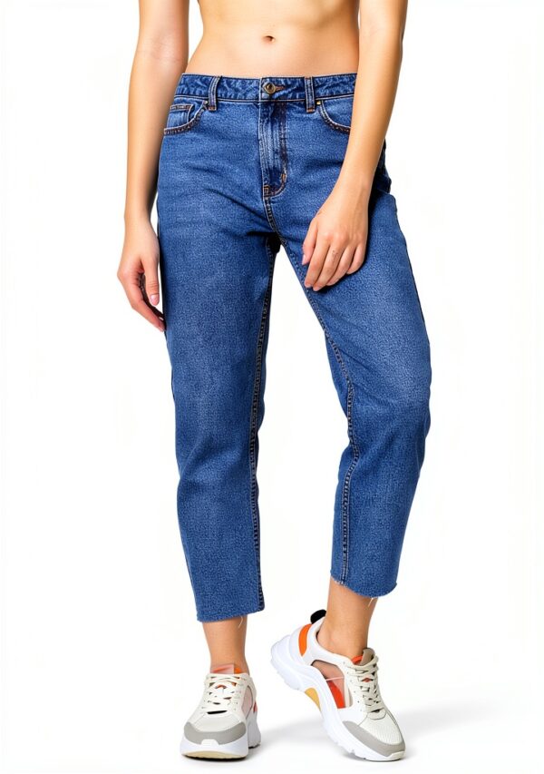 Jeans ONLY femme cropped sans lavage denim bleu-0