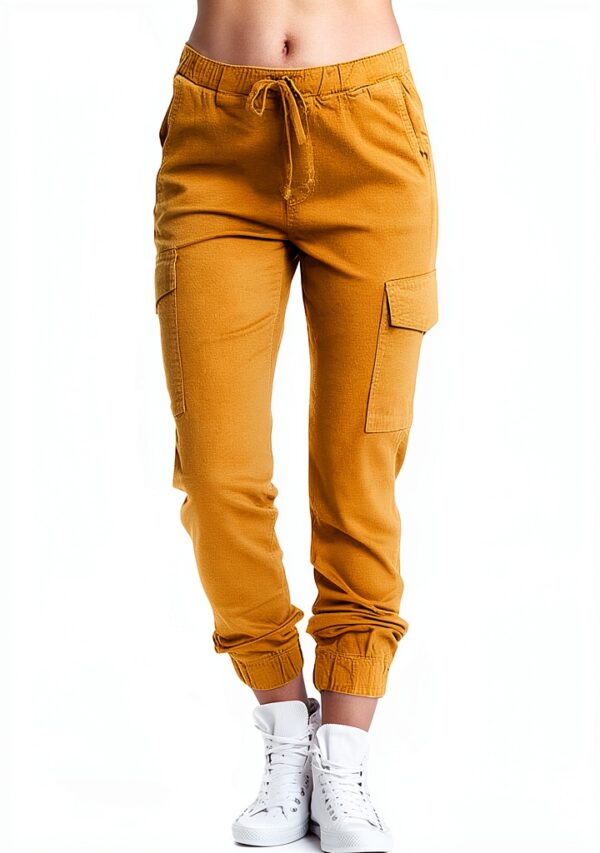 Pantalon Danse Orientale Femme Cargo Taille Elastique Noir