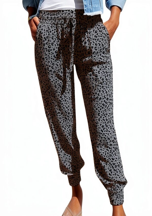 Pantalon Thai Femme Generic Décontracté Léopard Noir