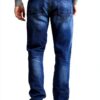 Jean Homme Blend Coton Élastique Coupe Régulière Bleu Denim-3
