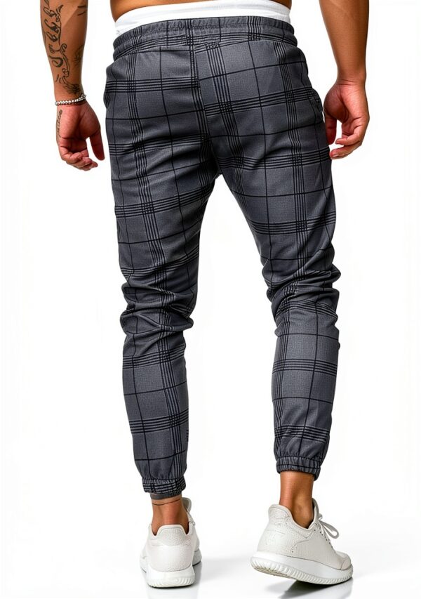 Pantalon Homme Gris Foncé Cintre Droit Taille S M L-5