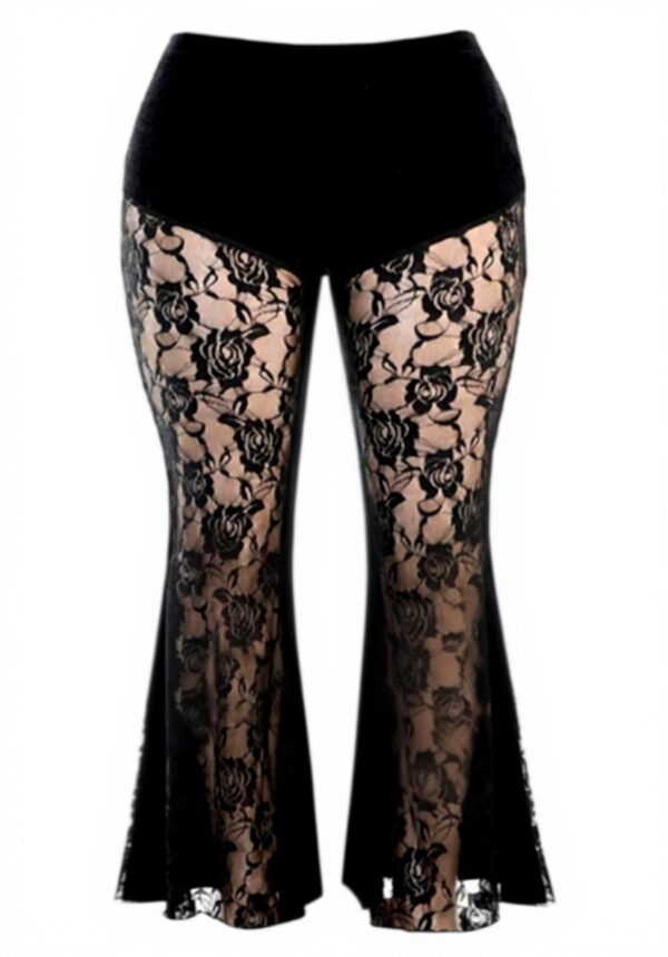 Pantalon femme été dentelle sexy maille jean court noir