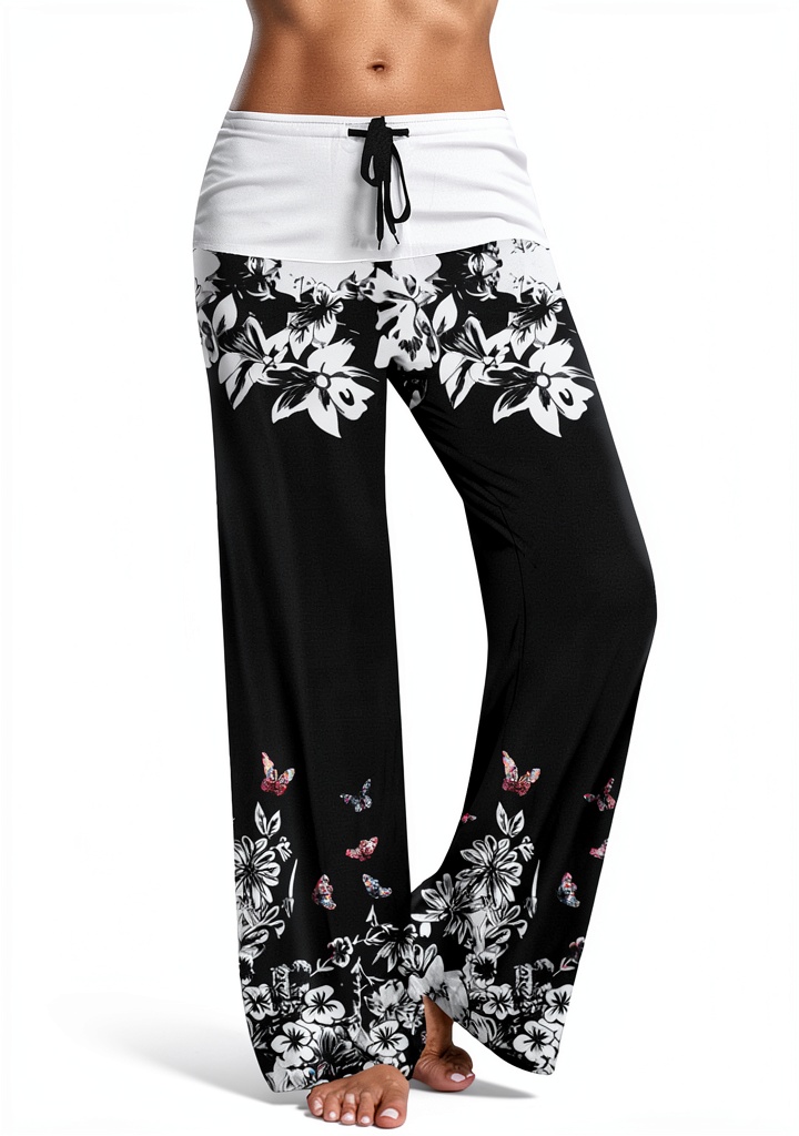 Femme portant le pantalon yoga lors d'une séance de stretching