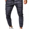Pantalon Homme Gris Foncé Cintre Droit Taille S M L-0