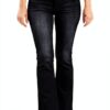 Jean femme noir stretch pantalon denim confortable-0