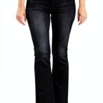 Jean femme noir stretch pantalon denim confortable-0