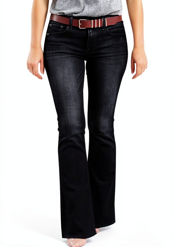 Jean femme noir stretch pantalon denim confortable-0