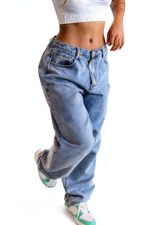 Jean femme pantalon sarouel coton confortable taille XL-0