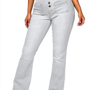 Jean femme confortable coton stretch taille ajustée couleurs-0