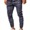 Pantalon Homme Gris Foncé Cintre Droit Taille S M L-3