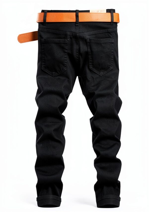Jean Homme Slim Noir Dénim Coton Confortable Taille-1