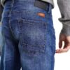 Jean Homme Blend Coton Élastique Coupe Régulière Bleu Denim-5