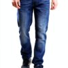 Jean Homme Blend Coton Élastique Coupe Régulière Bleu Denim-1