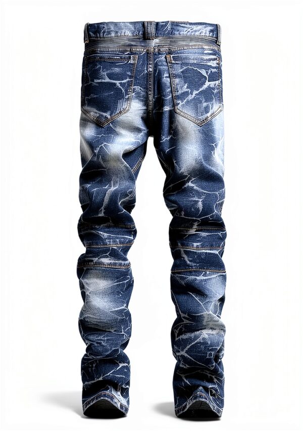 Jean Homme Slim Dénim Déchiré Bleu Noir Taille Moyenne-1