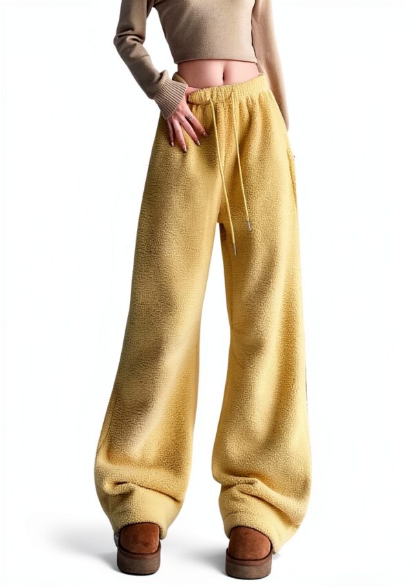 Pantalon jogger WWricotta polaire reversible taille haute