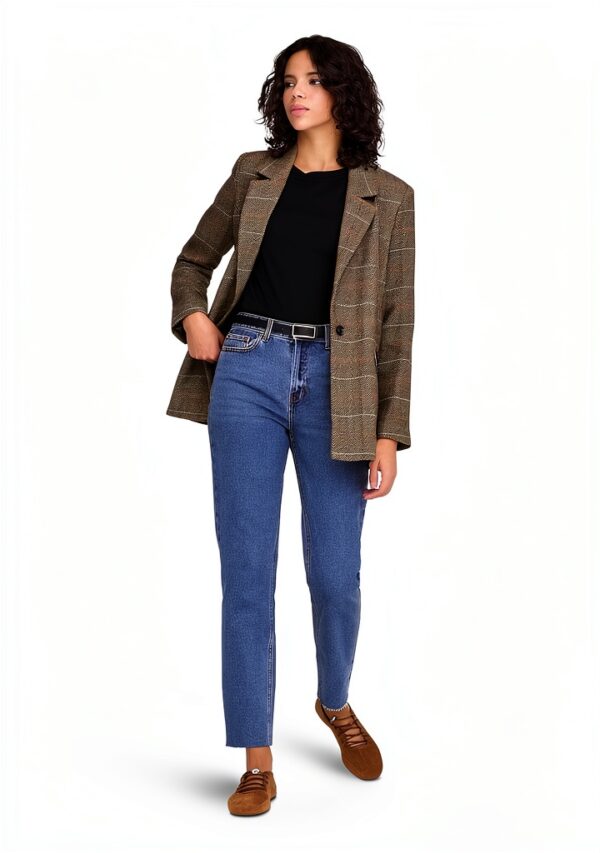 Jeans ONLY femme cropped sans lavage denim bleu-5
