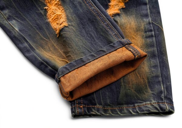 Jean Homme Slim Ripped Dénim Confortable Taille Asiatique-3