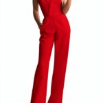 Combinaison Denim Femme Rouge Générique Polyvalente-0