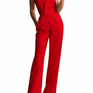 Combinaison Denim Femme Rouge Générique Polyvalente-0