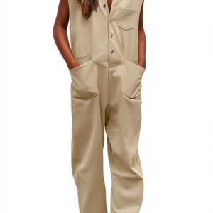 Salopette Jeans Femme Générique Beige Kaki Taille M XL XXL-0