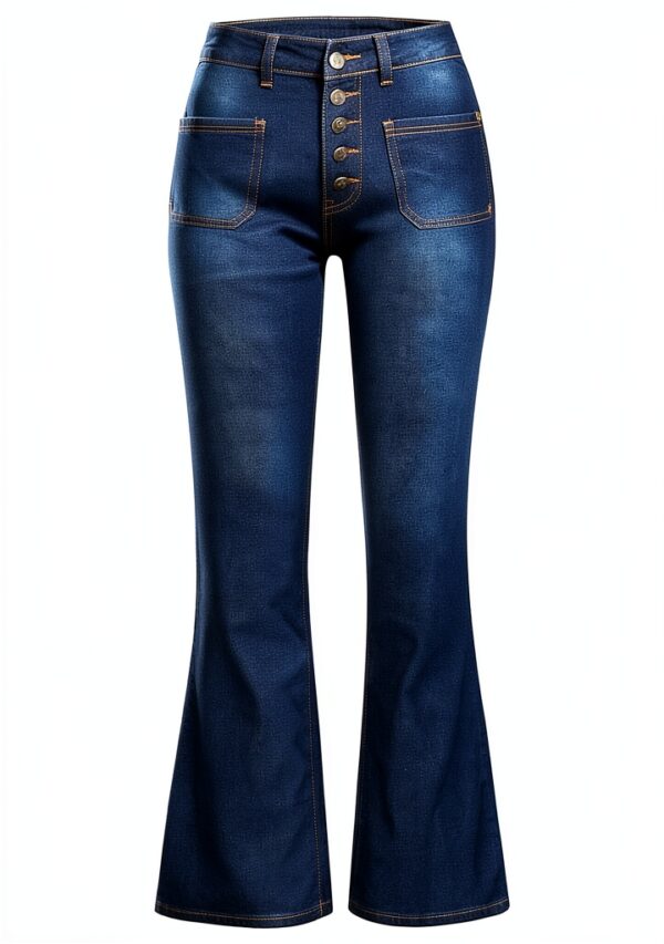 Pantalon femme simili cuir confortable grande taille bleu-5