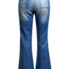 Jean Femme Pantalon Moulant Taille Élastique Bleu Noir Blanc-5
