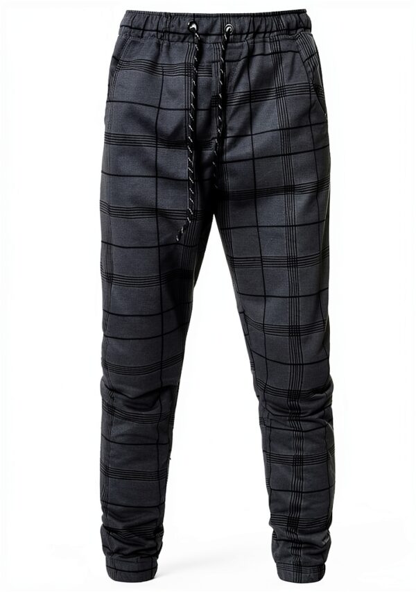 Pantalon Homme Gris Foncé Cintre Droit Taille S M L-6